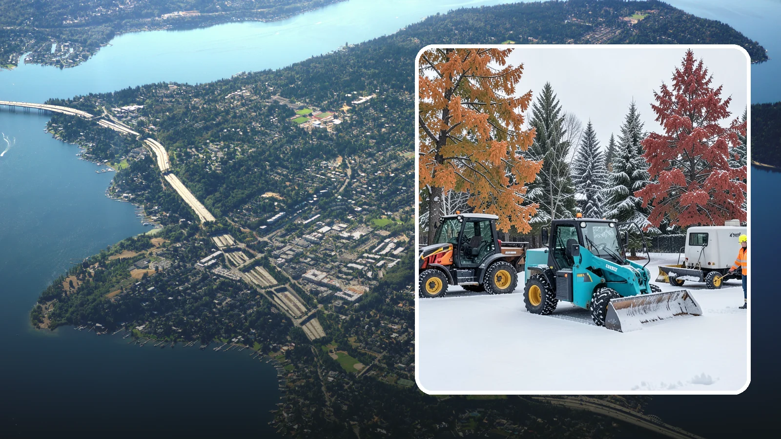 Compact Equipment Snow Removal in Mercer Island, King County, WA - Our compact machines clear courtyards, plazas, and gated areas where full-size equipment simply cannot fit.