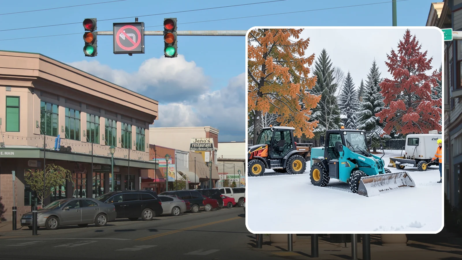 Compact Equipment Snow Removal in Monroe, Snohomish County, WA - Our compact machines clear courtyards, plazas, and gated areas where full-size equipment simply cannot fit.