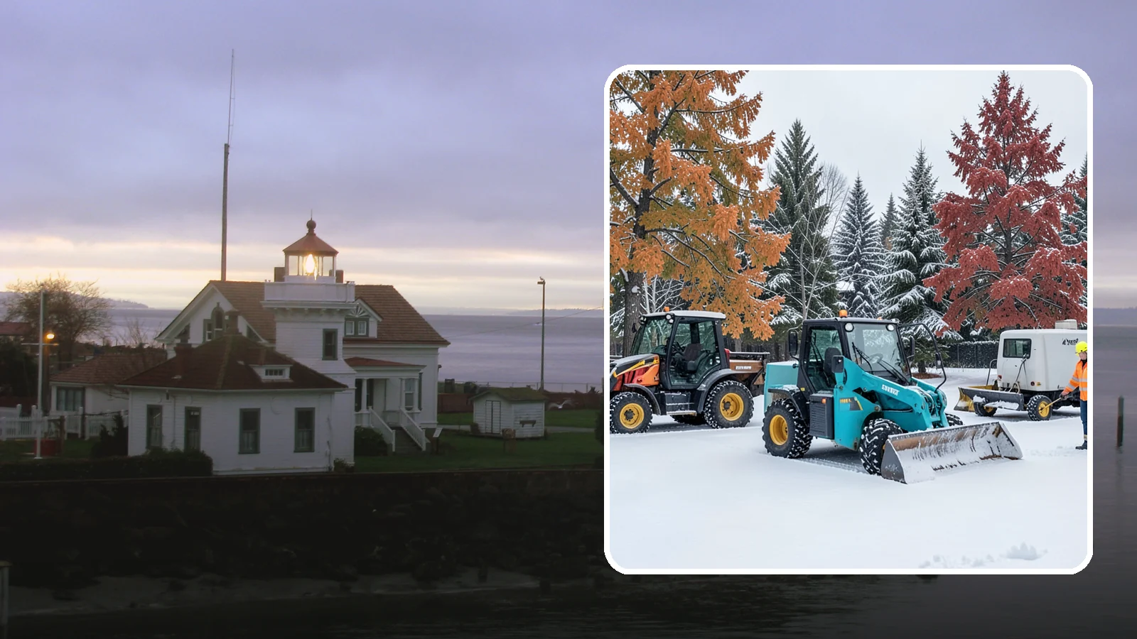 Compact Equipment Snow Removal in Mukilteo, Snohomish County, WA - Our compact machines clear courtyards, plazas, and gated areas where full-size equipment simply cannot fit.
