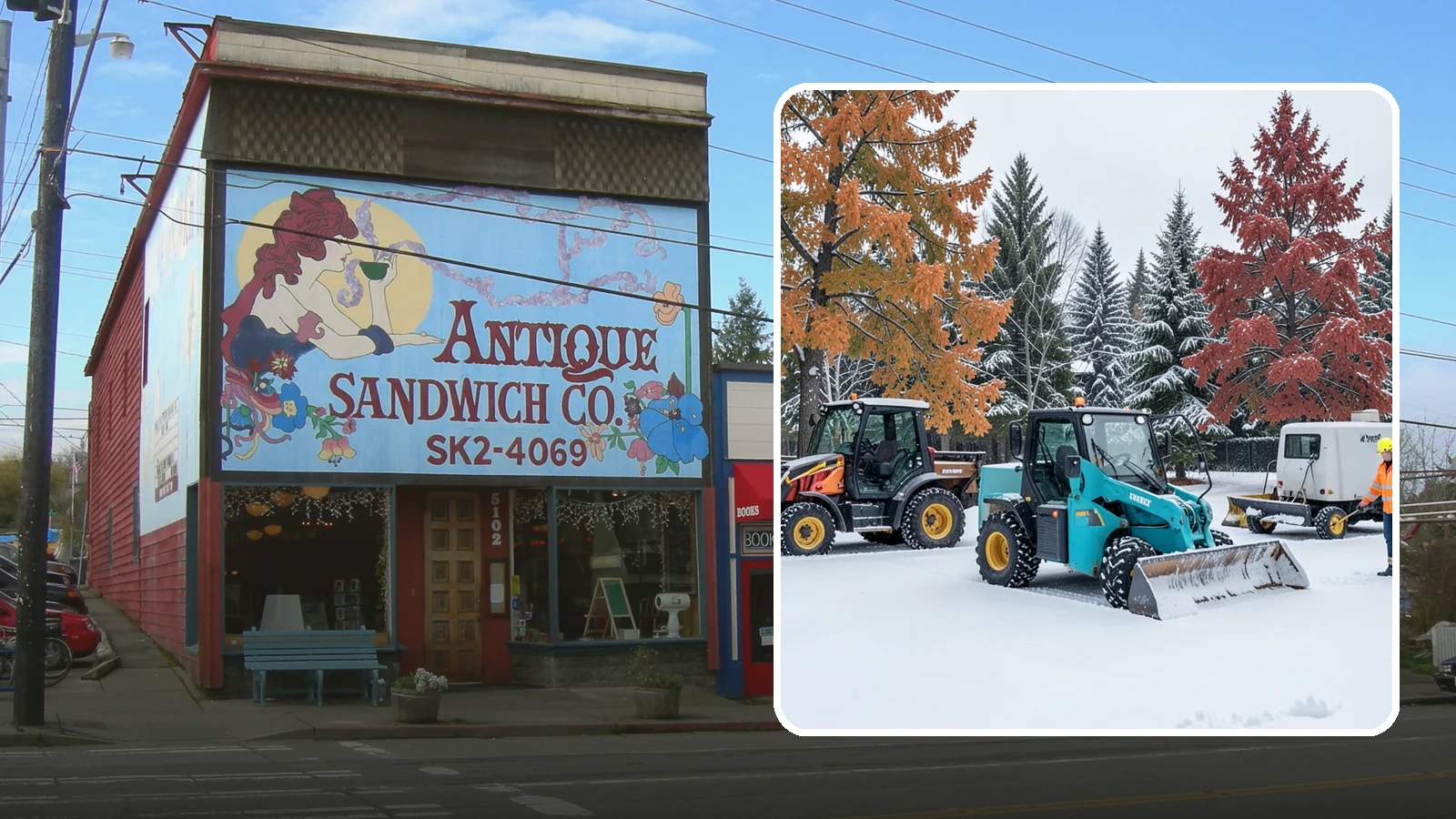 Compact Equipment Snow Removal in Ruston, Pierce County, WA - Our compact machines clear courtyards, plazas, and gated areas where full-size equipment simply cannot fit.