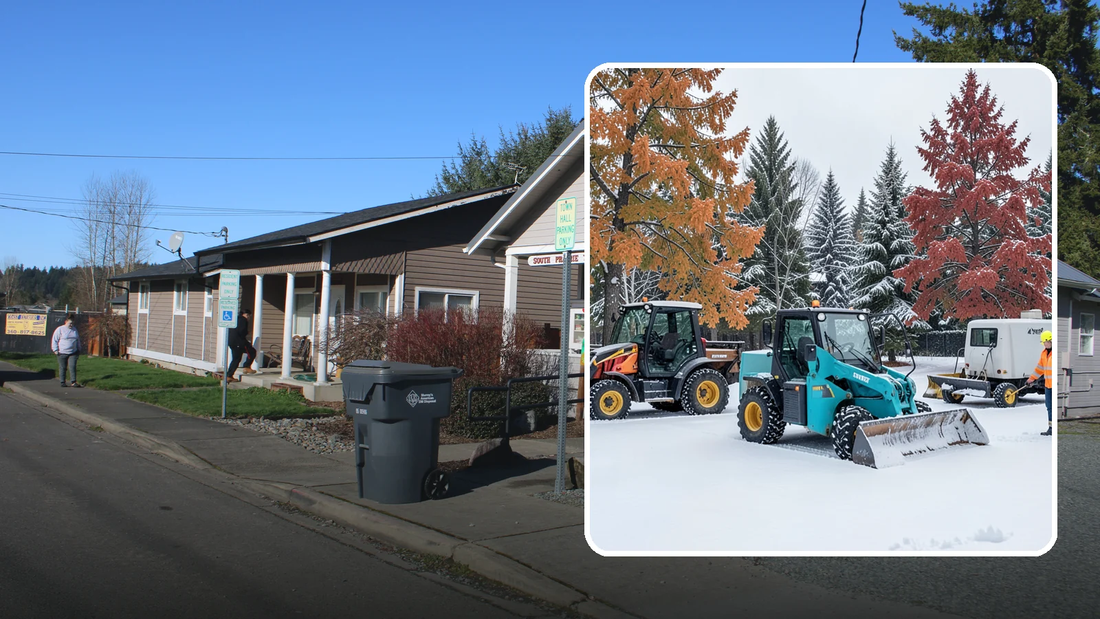 Compact Equipment Snow Removal in South Prairie, Pierce County, WA - Our compact machines clear courtyards, plazas, and gated areas where full-size equipment simply cannot fit.