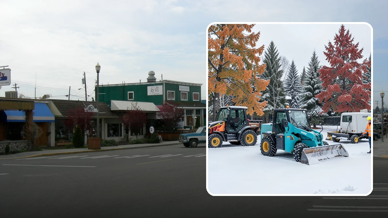 Compact Equipment Snow Removal in Stanwood, Snohomish County, WA - Our compact machines clear courtyards, plazas, and gated areas where full-size equipment simply cannot fit.