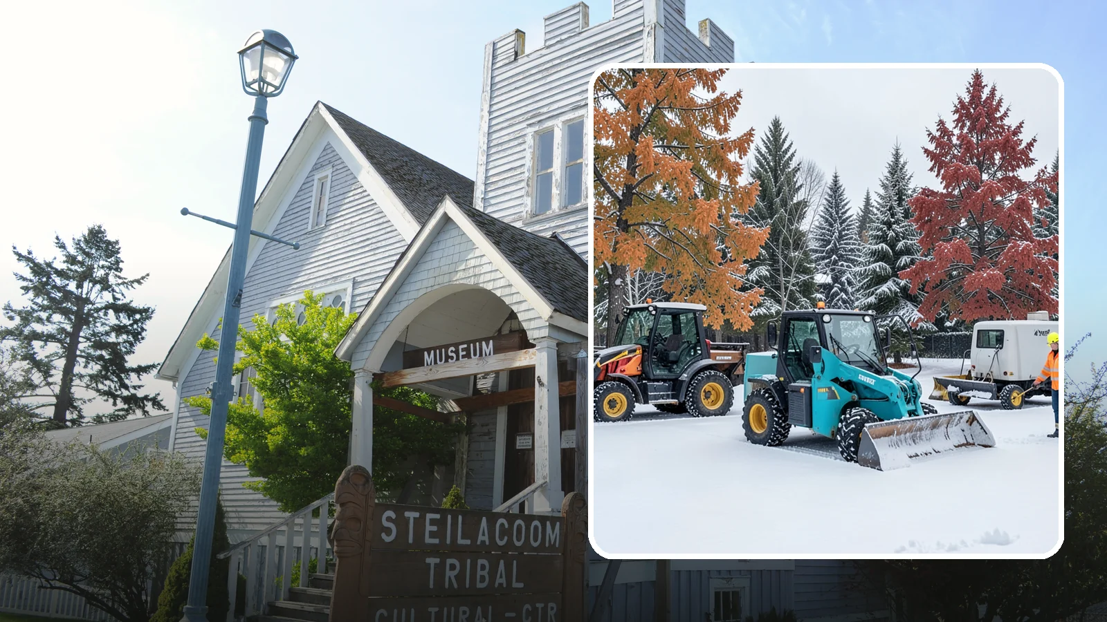 Compact Equipment Snow Removal in Steilacoom, Pierce County, WA - Our compact machines clear courtyards, plazas, and gated areas where full-size equipment simply cannot fit.