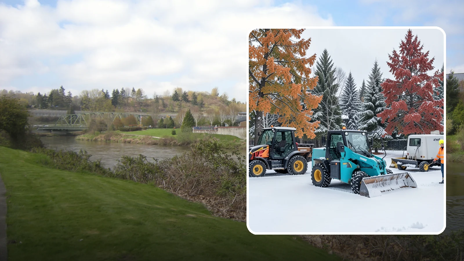 Compact Equipment Snow Removal in Tukwila, King County, WA - Our compact machines clear courtyards, plazas, and gated areas where full-size equipment simply cannot fit.