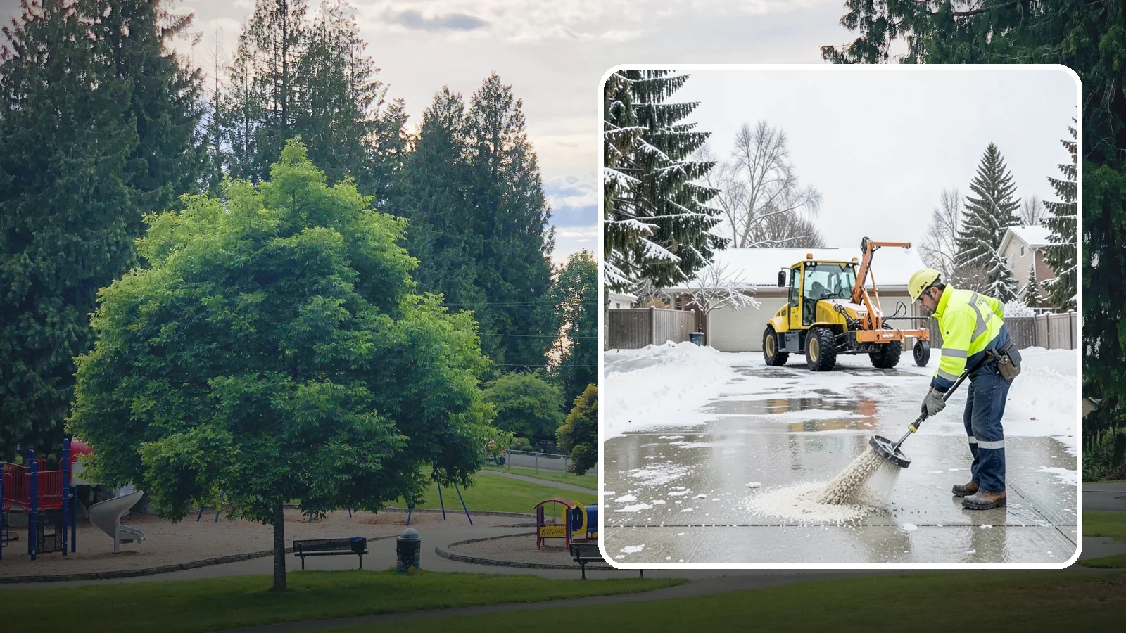 Concrete Driveway Deicing in Bonney Lake, Pierce County, WA - Concrete-safe deicing that clears ice from driveways without the surface scaling that harsh salts cause.