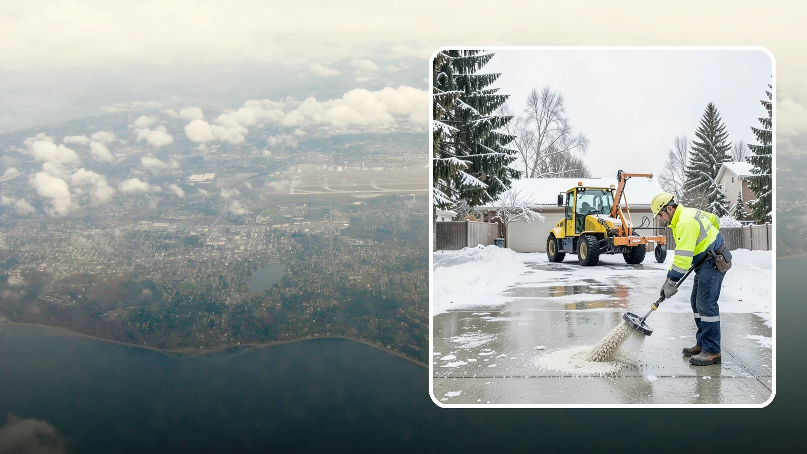 Concrete Driveway Deicing in Burien, King County, WA - Concrete-safe deicing that clears ice from driveways without the surface scaling that harsh salts cause.