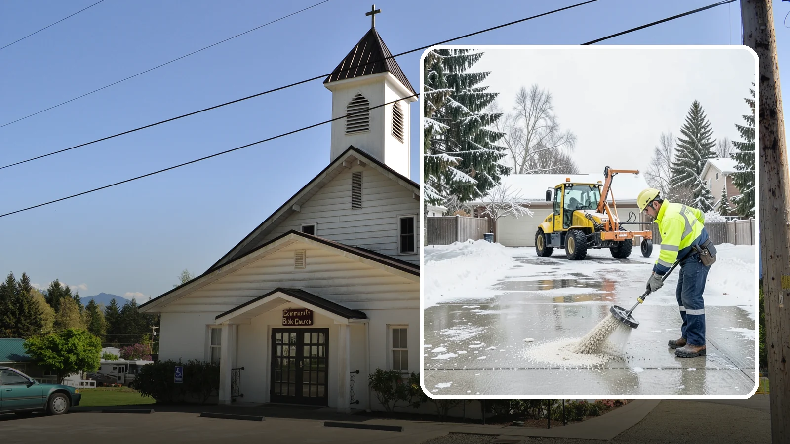 Concrete Driveway Deicing in Concrete, Skagit County, WA - Concrete-safe deicing that clears ice from driveways without the surface scaling that harsh salts cause.