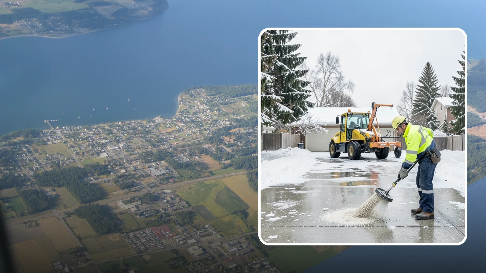 Concrete Driveway Deicing in Coupeville, Island County, WA - Concrete-safe deicing that clears ice from driveways without the surface scaling that harsh salts cause.