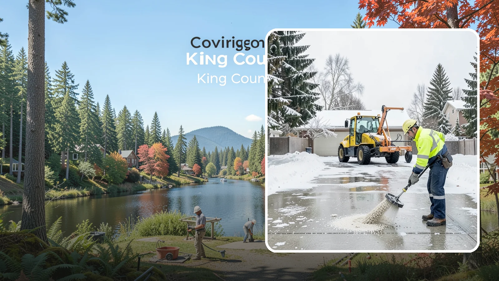 Concrete Driveway Deicing in Covington, King County, WA - Concrete-safe deicing that clears ice from driveways without the surface scaling that harsh salts cause.