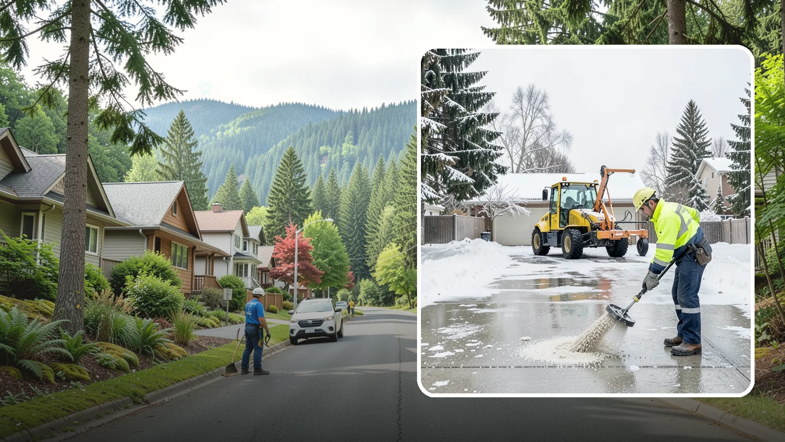 Concrete Driveway Deicing in Darrington, Snohomish County, WA - Concrete-safe deicing that clears ice from driveways without the surface scaling that harsh salts cause.
