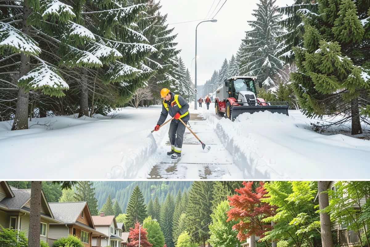 Concrete Driveway Deicing in Darrington, Snohomish County, WA - Apply concrete-safe deicing at the onset of each freeze to prevent the ice bond, typically December through February in the...