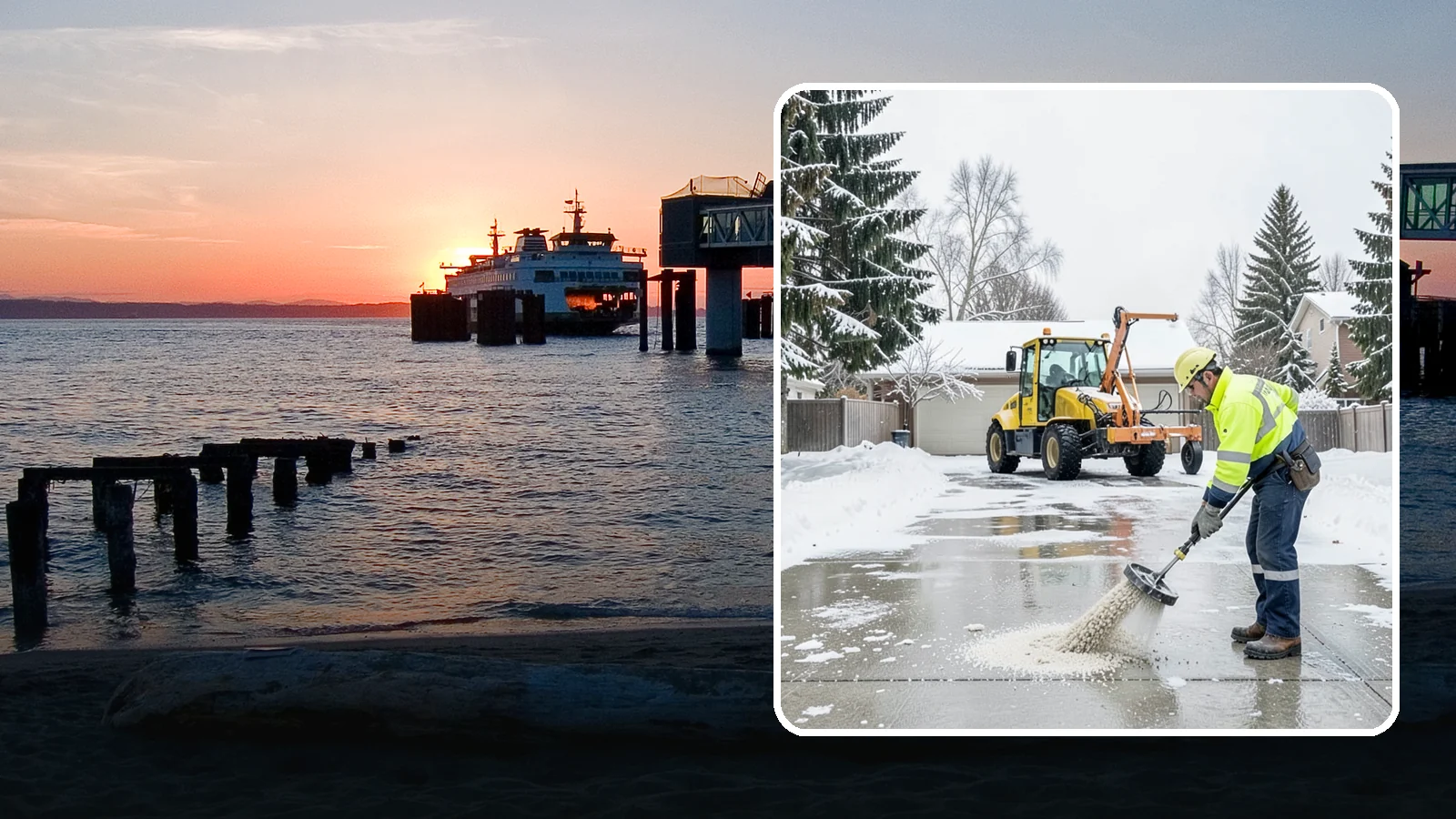 Concrete Driveway Deicing in Edmonds, Snohomish County, WA - Concrete-safe deicing that clears ice from driveways without the surface scaling that harsh salts cause.
