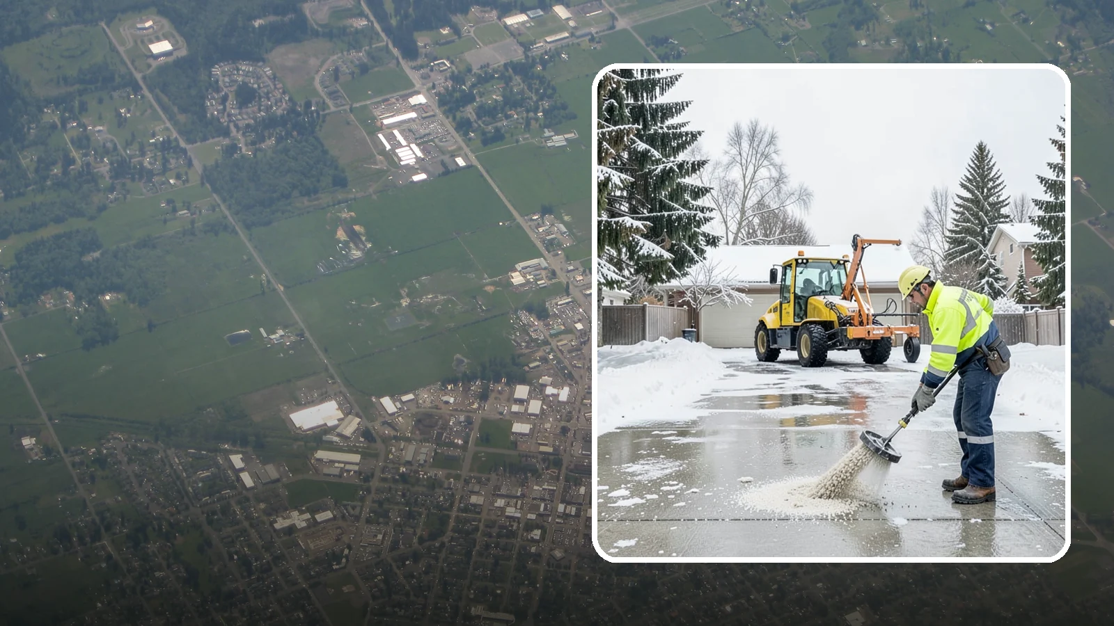 Concrete Driveway Deicing in Enumclaw, King County, WA - Concrete-safe deicing that clears ice from driveways without the surface scaling that harsh salts cause.