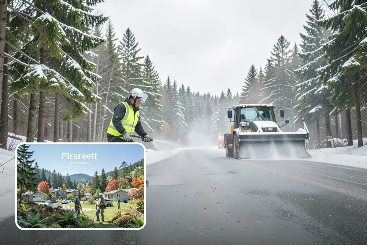 Concrete Driveway Deicing in Fircrest, Pierce County, WA - Clears ice while protecting concrete from scaling and spalling