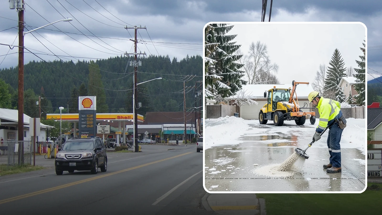 Concrete Driveway Deicing in Granite Falls, Snohomish County, WA - Concrete-safe deicing that clears ice from driveways without the surface scaling that harsh salts cause.