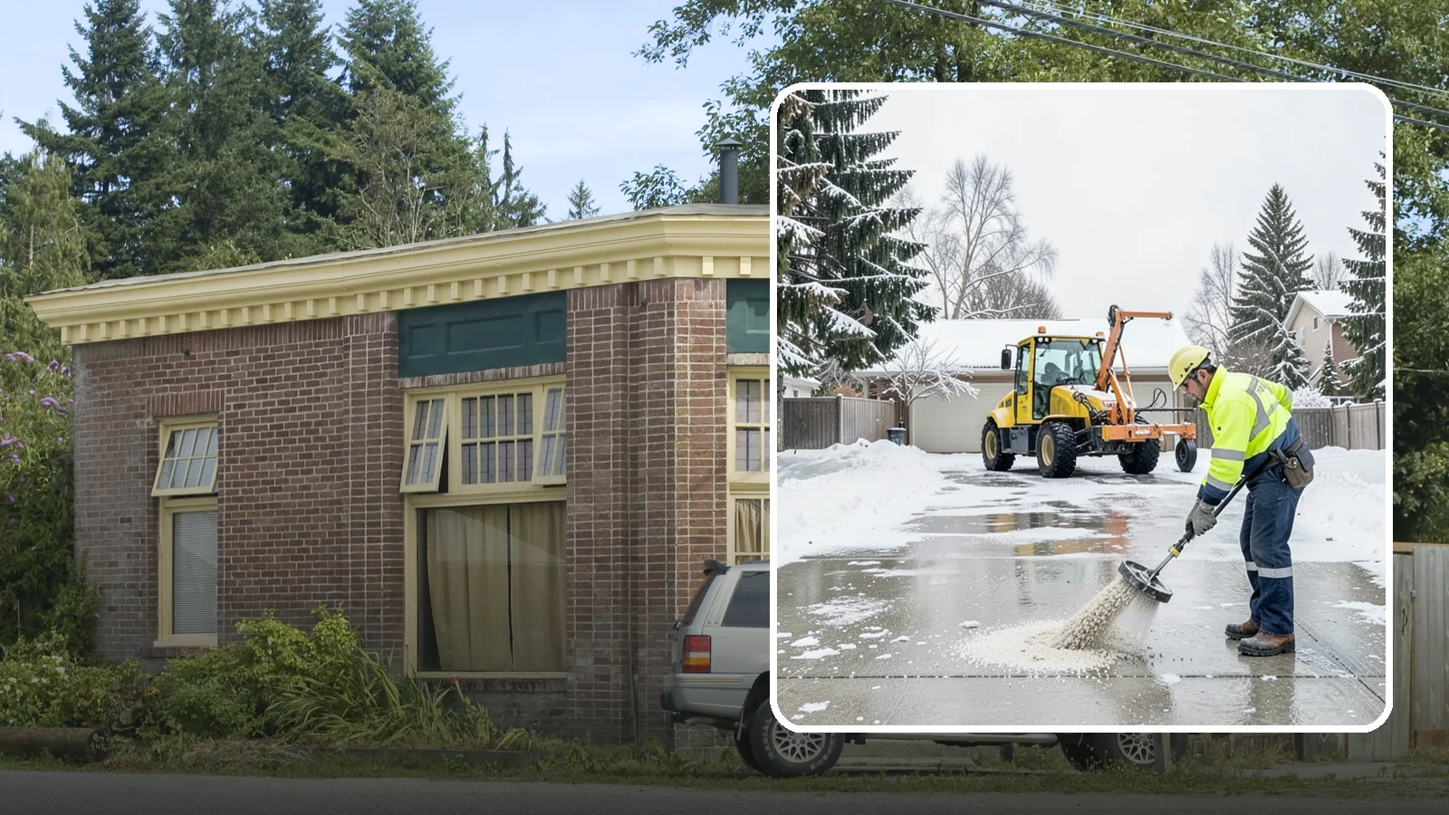 Concrete Driveway Deicing in Hamilton, Skagit County, WA - Concrete-safe deicing that clears ice from driveways without the surface scaling that harsh salts cause.