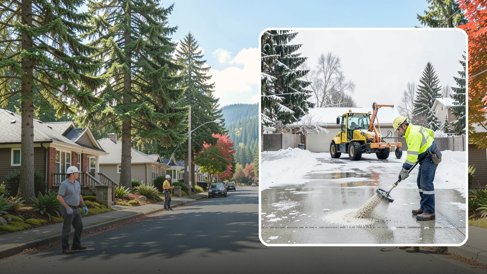 Concrete Driveway Deicing in Hunts Point, King County, WA - Concrete-safe deicing that clears ice from driveways without the surface scaling that harsh salts cause.