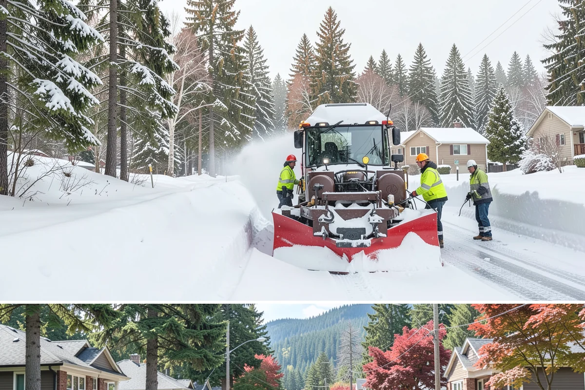 Concrete Driveway Deicing in Hunts Point, King County, WA - Apply concrete-safe deicing at the onset of each freeze to prevent the ice bond, typically December through February in the...