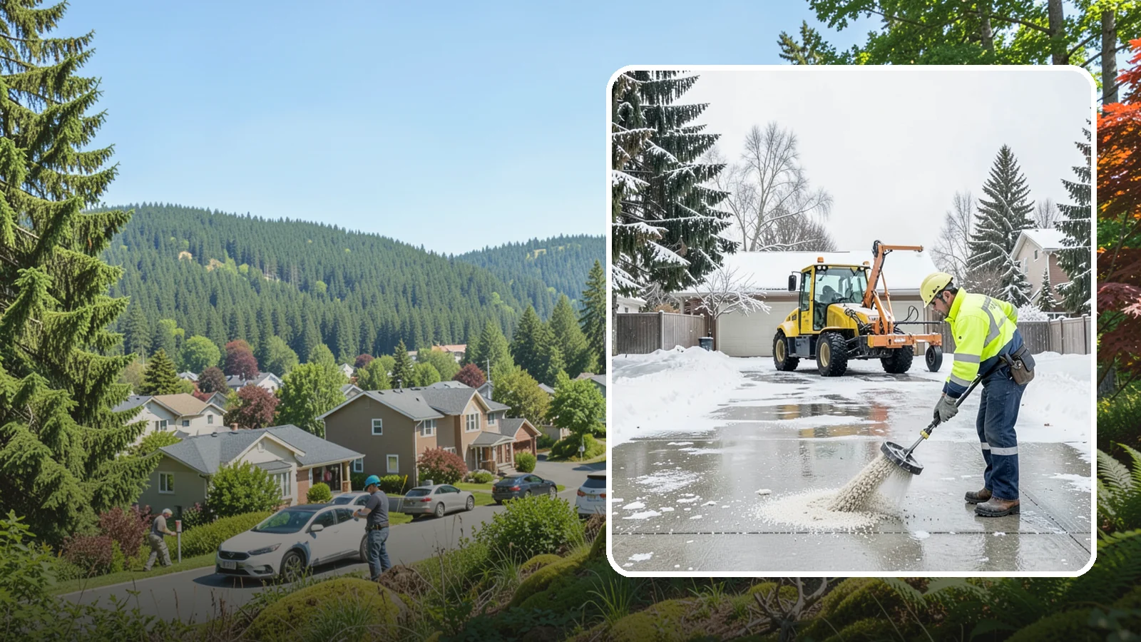 Concrete Driveway Deicing in Index, Snohomish County, WA - Concrete-safe deicing that clears ice from driveways without the surface scaling that harsh salts cause.