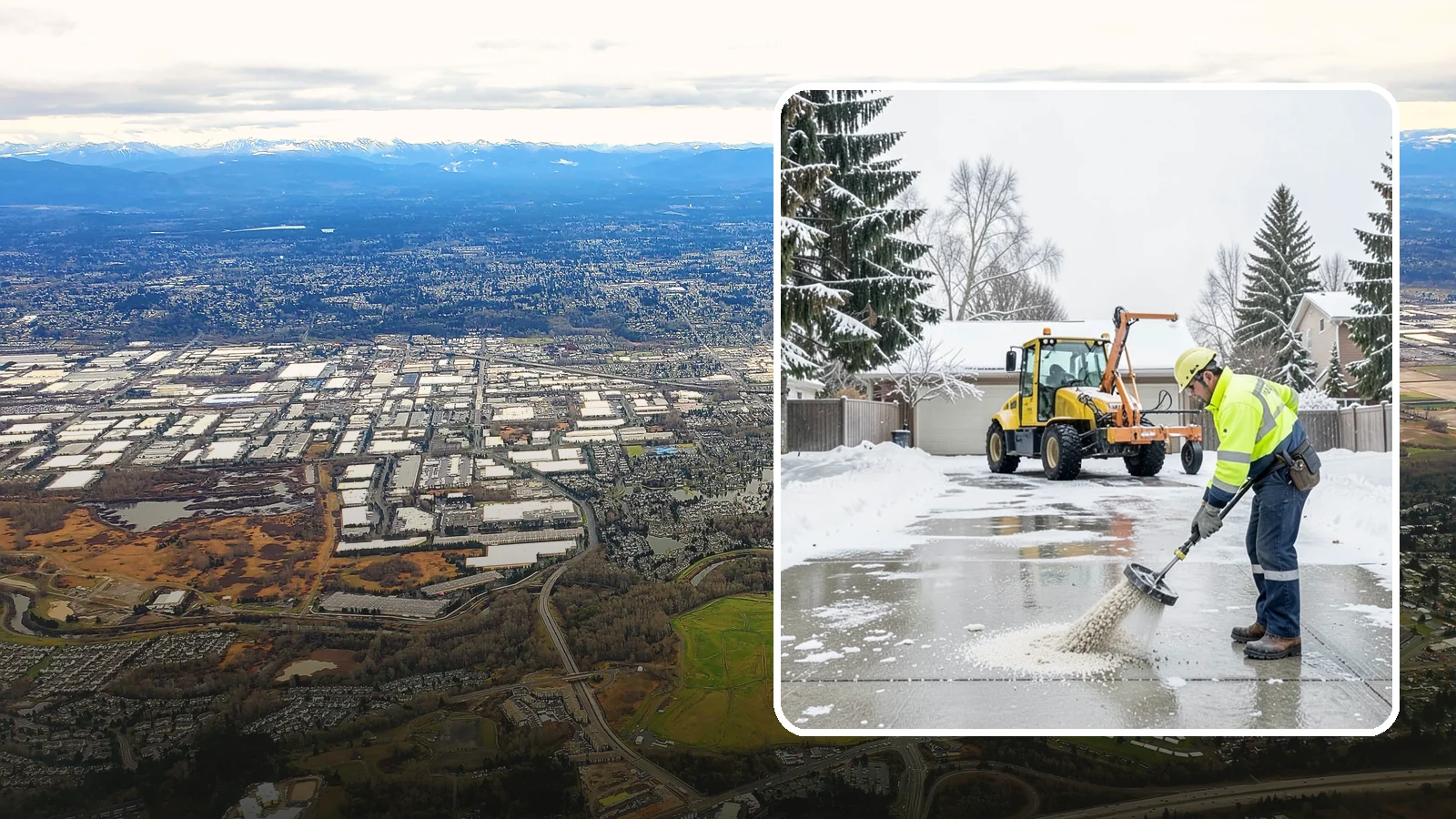 Concrete Driveway Deicing in Kent, King County, WA - Concrete-safe deicing that clears ice from driveways without the surface scaling that harsh salts cause.
