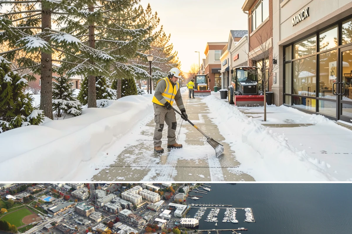 Concrete Driveway Deicing in Kirkland, King County, WA - Apply concrete-safe deicing at the onset of each freeze to prevent the ice bond, typically December through February in the...