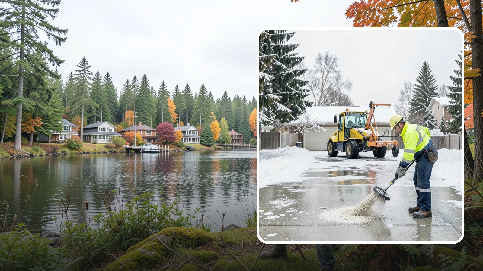 Concrete Driveway Deicing in La Conner, Skagit County, WA - Concrete-safe deicing that clears ice from driveways without the surface scaling that harsh salts cause.