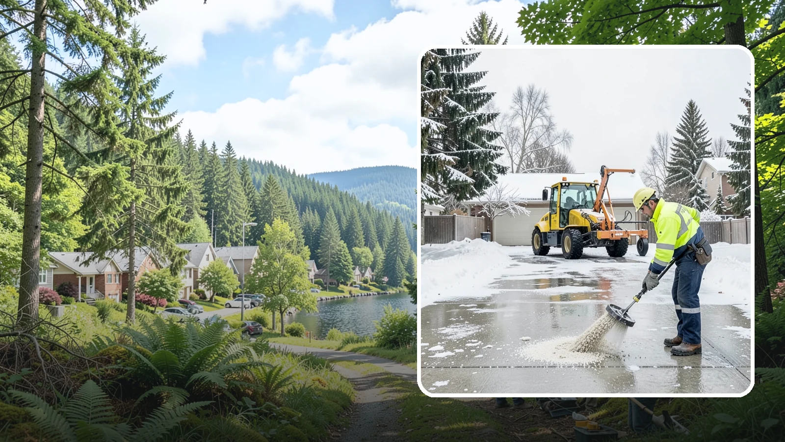 Concrete Driveway Deicing in Lake Forest Park, King County, WA - Concrete-safe deicing that clears ice from driveways without the surface scaling that harsh salts cause.
