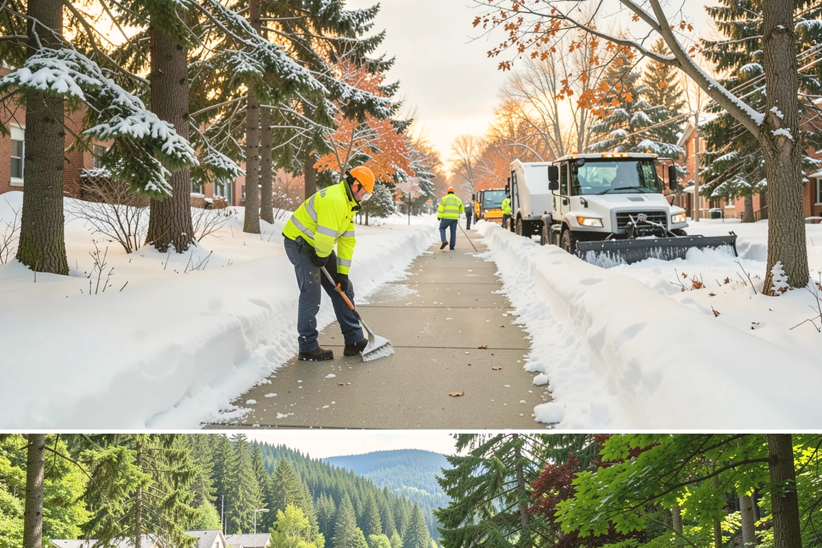 Concrete Driveway Deicing in Lake Forest Park, King County, WA - Apply concrete-safe deicing at the onset of each freeze to prevent the ice bond, typically December through February in the...