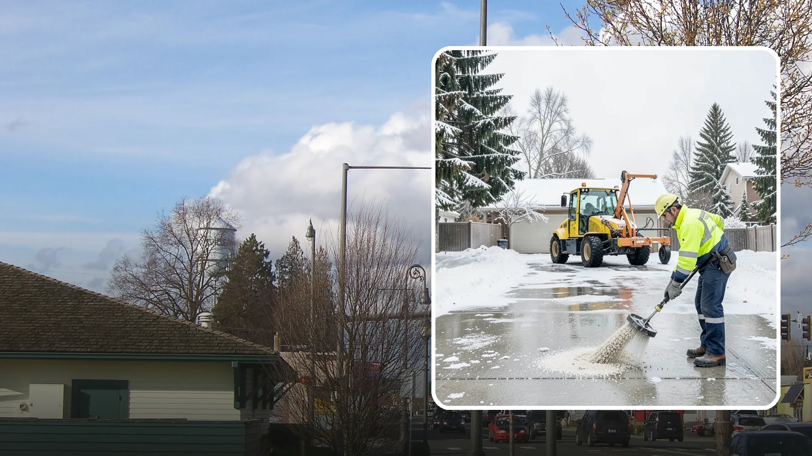 Concrete Driveway Deicing in Marysville, Snohomish County, WA - Concrete-safe deicing that clears ice from driveways without the surface scaling that harsh salts cause.