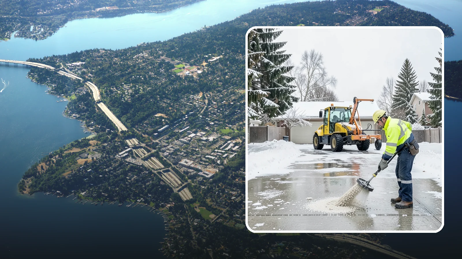 Concrete Driveway Deicing in Mercer Island, King County, WA - Concrete-safe deicing that clears ice from driveways without the surface scaling that harsh salts cause.