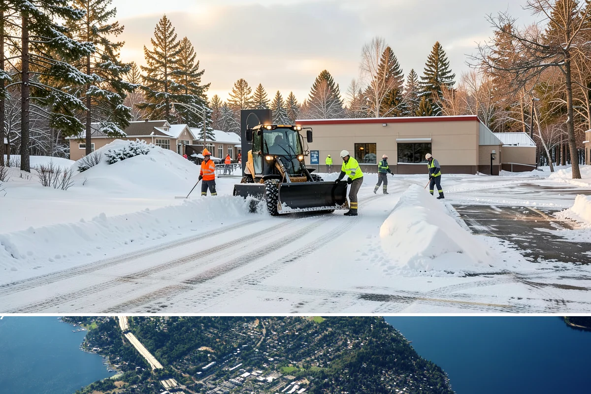 Concrete Driveway Deicing in Mercer Island, King County, WA - Apply concrete-safe deicing at the onset of each freeze to prevent the ice bond, typically December through February in the...