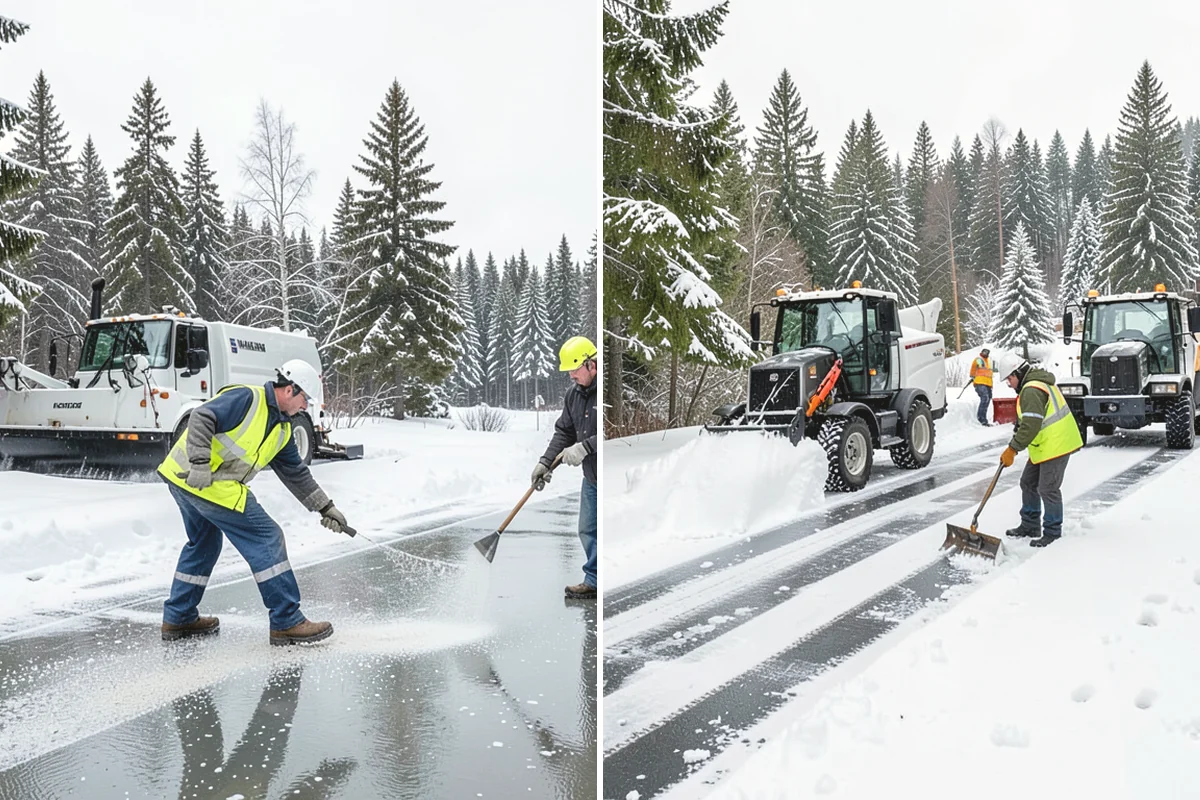 Concrete Driveway Deicing in Mill Creek, Snohomish County, WA - Identify the concrete age and finish before choosing a product