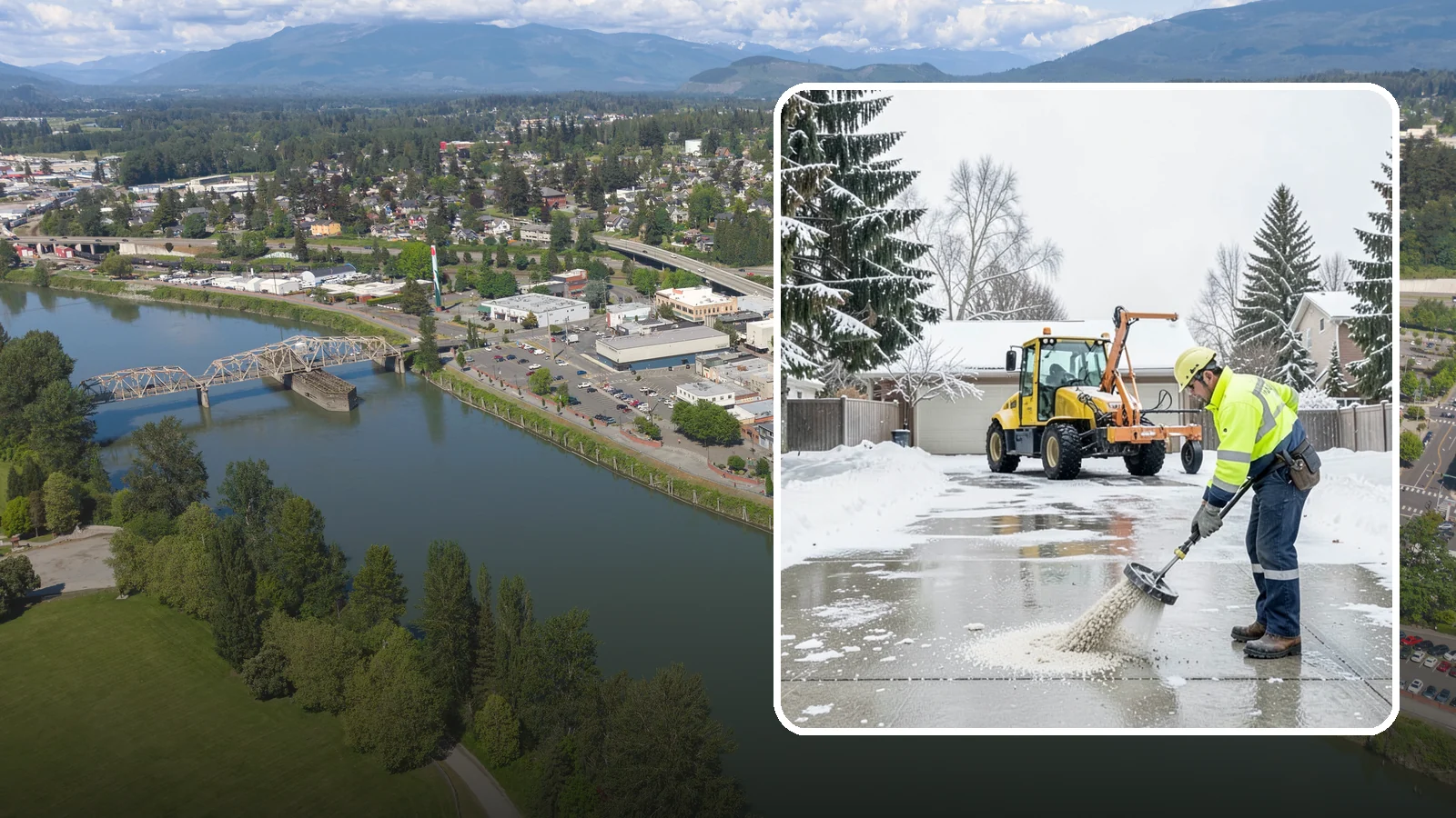 Concrete Driveway Deicing in Mount Vernon, Skagit County, WA - Concrete-safe deicing that clears ice from driveways without the surface scaling that harsh salts cause.