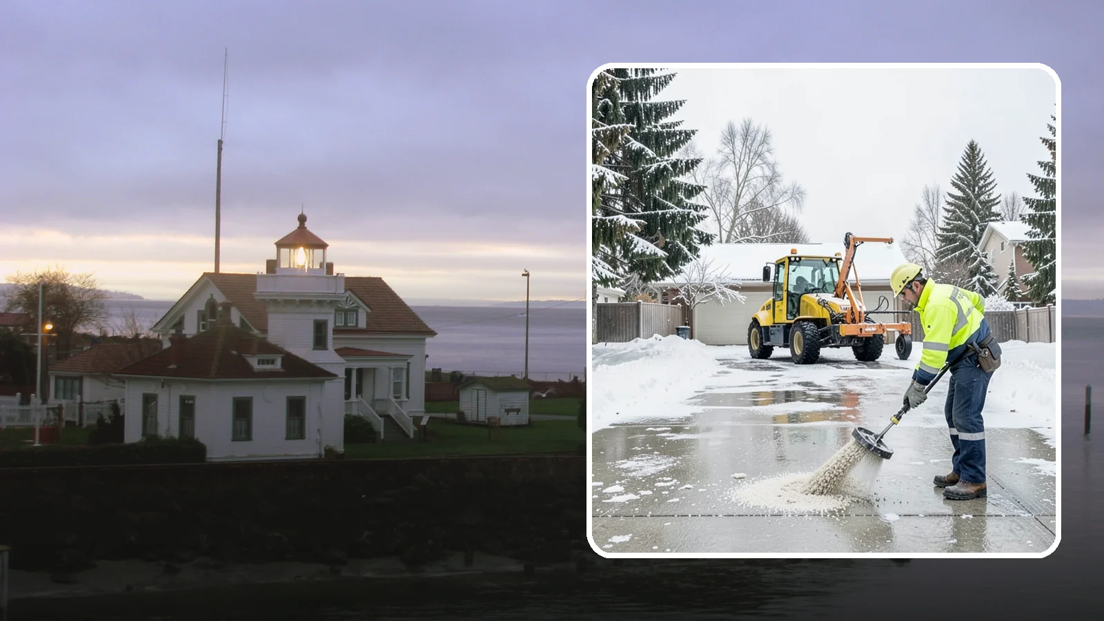 Concrete Driveway Deicing in Mukilteo, Snohomish County, WA - Concrete-safe deicing that clears ice from driveways without the surface scaling that harsh salts cause.