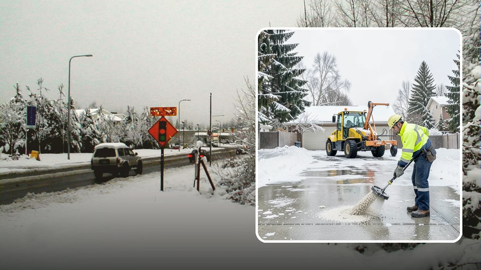 Concrete Driveway Deicing in Newcastle, King County, WA - Concrete-safe deicing that clears ice from driveways without the surface scaling that harsh salts cause.