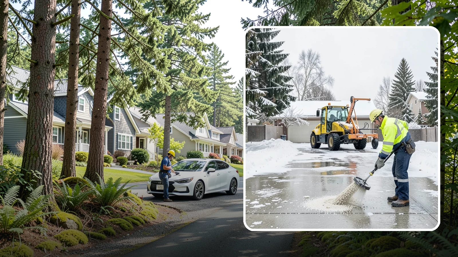 Concrete Driveway Deicing in Normandy Park, King County, WA - Concrete-safe deicing that clears ice from driveways without the surface scaling that harsh salts cause.