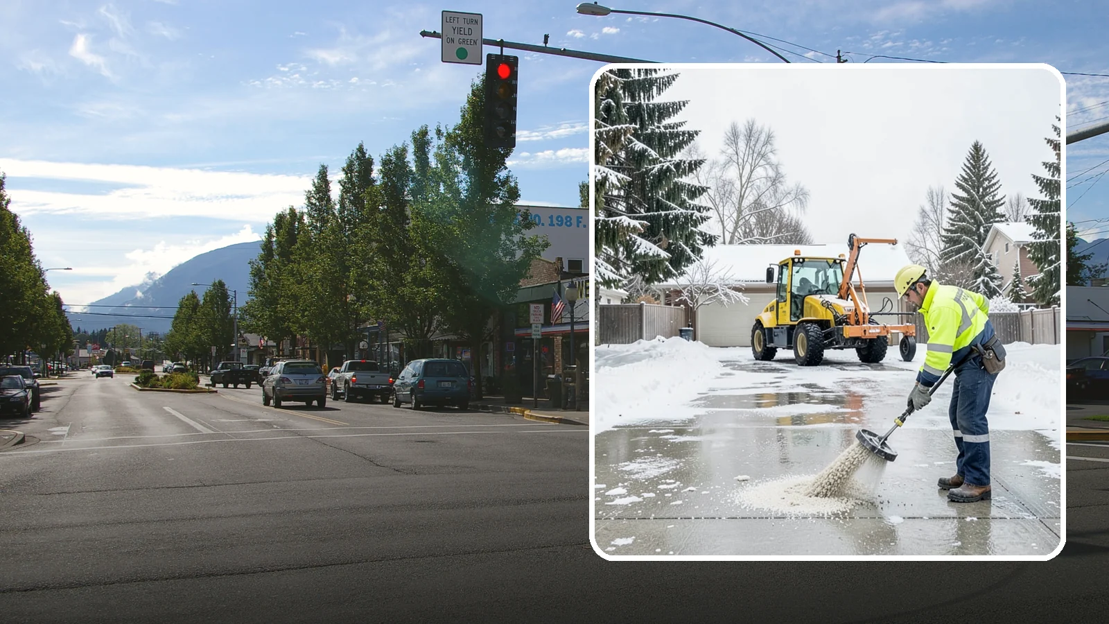 Concrete Driveway Deicing in North Bend, King County, WA - Concrete-safe deicing that clears ice from driveways without the surface scaling that harsh salts cause.