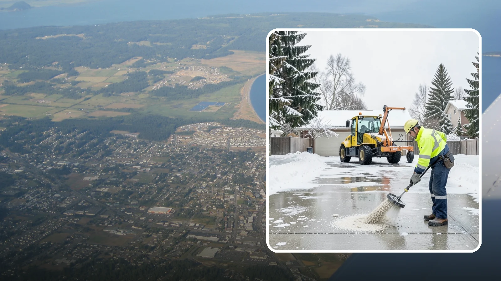 Concrete Driveway Deicing in Oak Harbor, Island County, WA - Concrete-safe deicing that clears ice from driveways without the surface scaling that harsh salts cause.