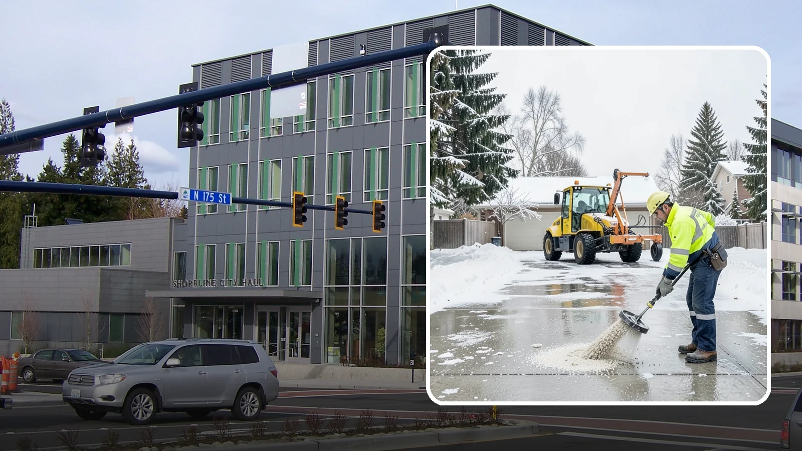 Concrete Driveway Deicing in Shoreline, King County, WA - Concrete-safe deicing that clears ice from driveways without the surface scaling that harsh salts cause.