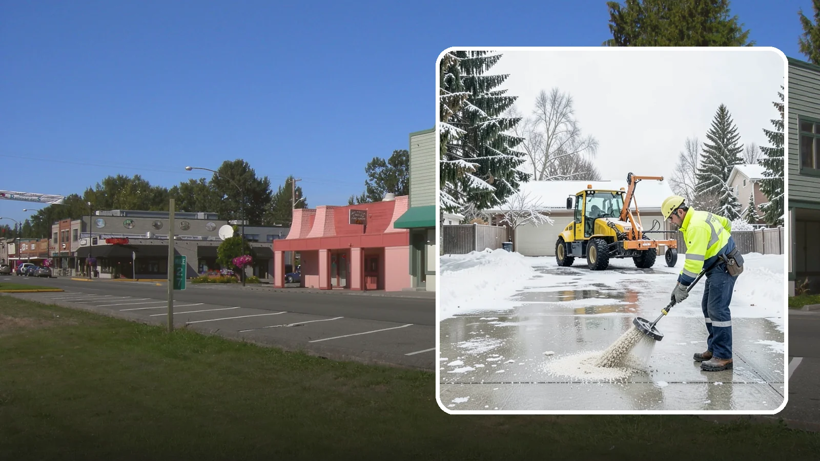 Concrete Driveway Deicing in Snoqualmie, King County, WA - Concrete-safe deicing that clears ice from driveways without the surface scaling that harsh salts cause.