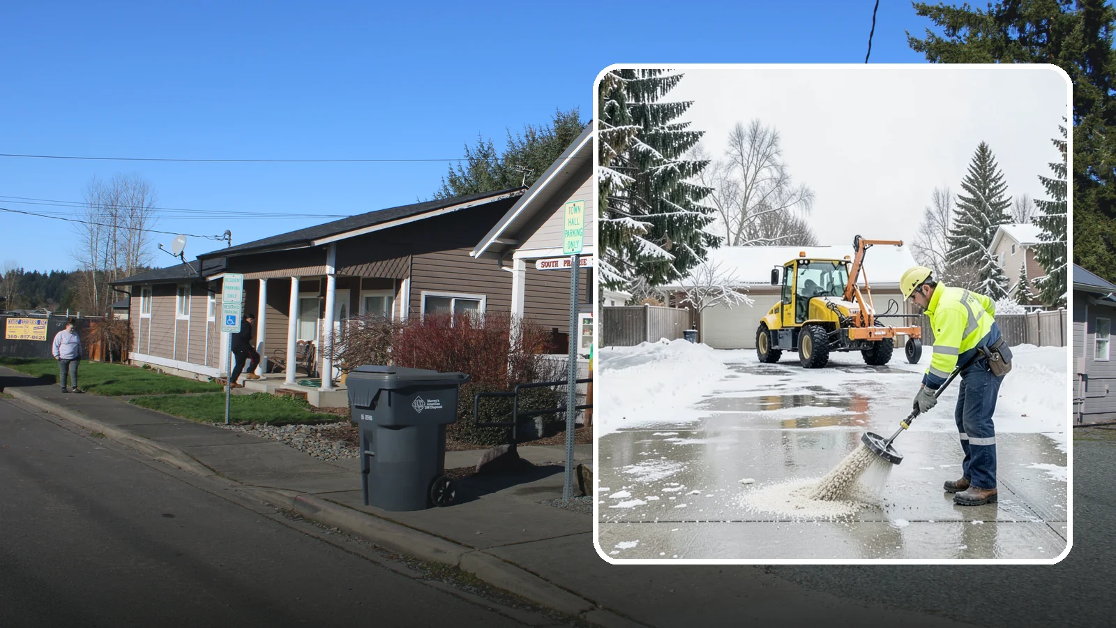 Concrete Driveway Deicing in South Prairie, Pierce County, WA - Concrete-safe deicing that clears ice from driveways without the surface scaling that harsh salts cause.