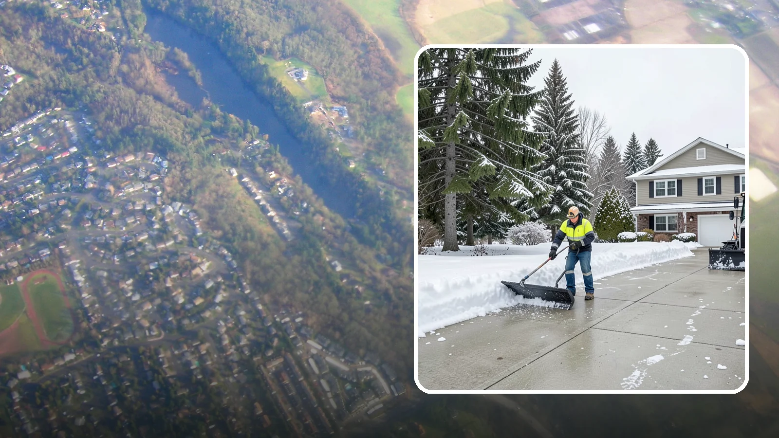 Concrete Driveway Snow Removal in Algona, King County, WA - We clear concrete driveways and use deicers that protect the surface from spalling and scaling.