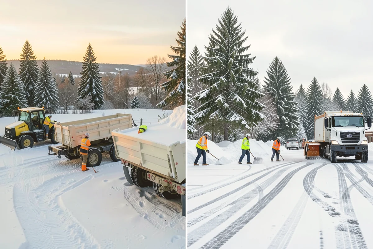 Concrete Driveway Snow Removal in Algona, King County, WA - We clear snow before meltwater soaks the slab