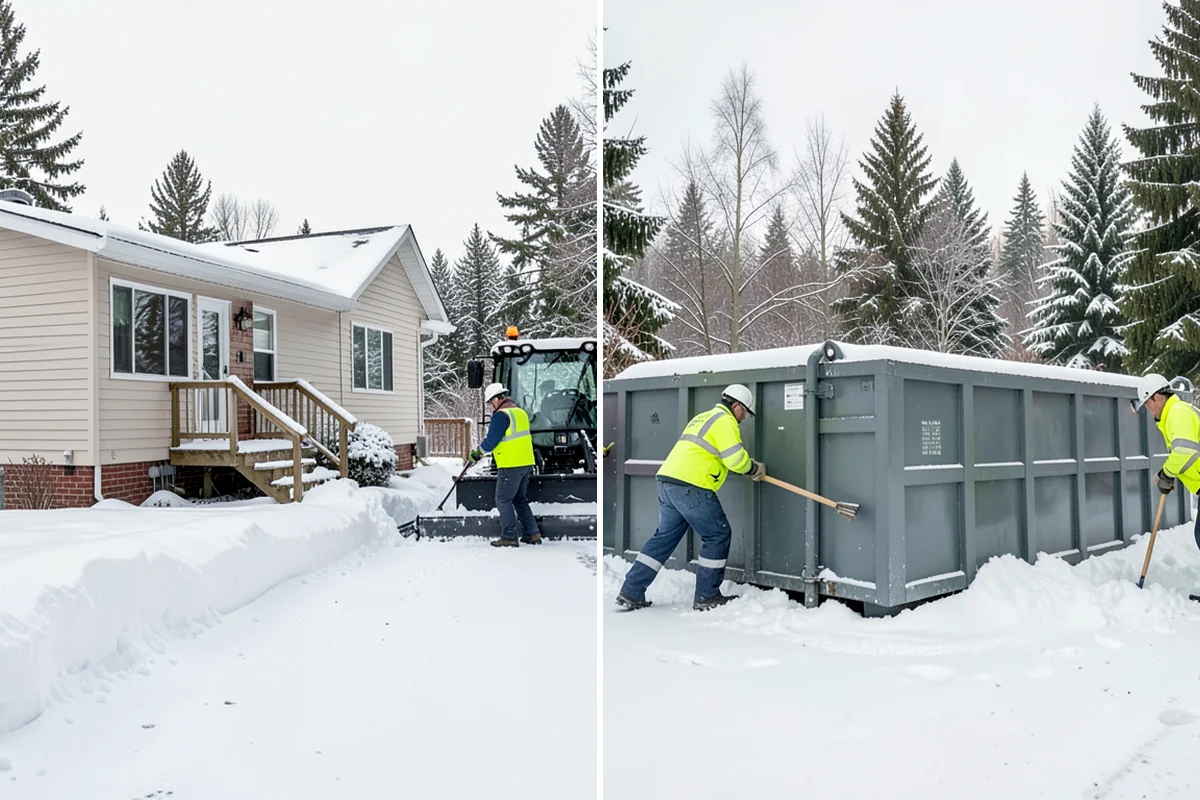 Concrete Driveway Snow Removal in Arlington, Snohomish County, WA - We clear snow before meltwater soaks the slab