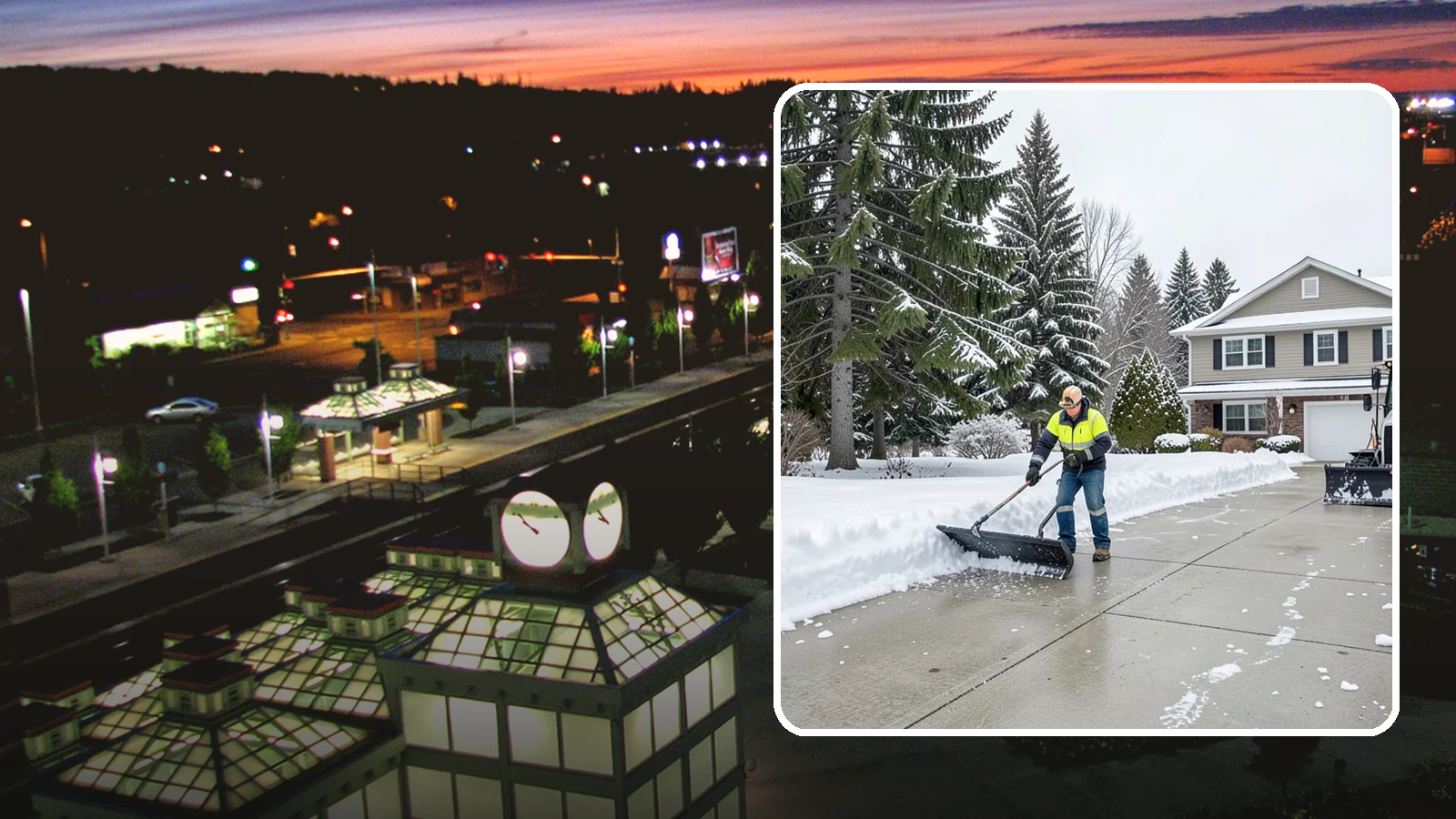 Concrete Driveway Snow Removal in Auburn, King County, WA - We clear concrete driveways and use deicers that protect the surface from spalling and scaling.