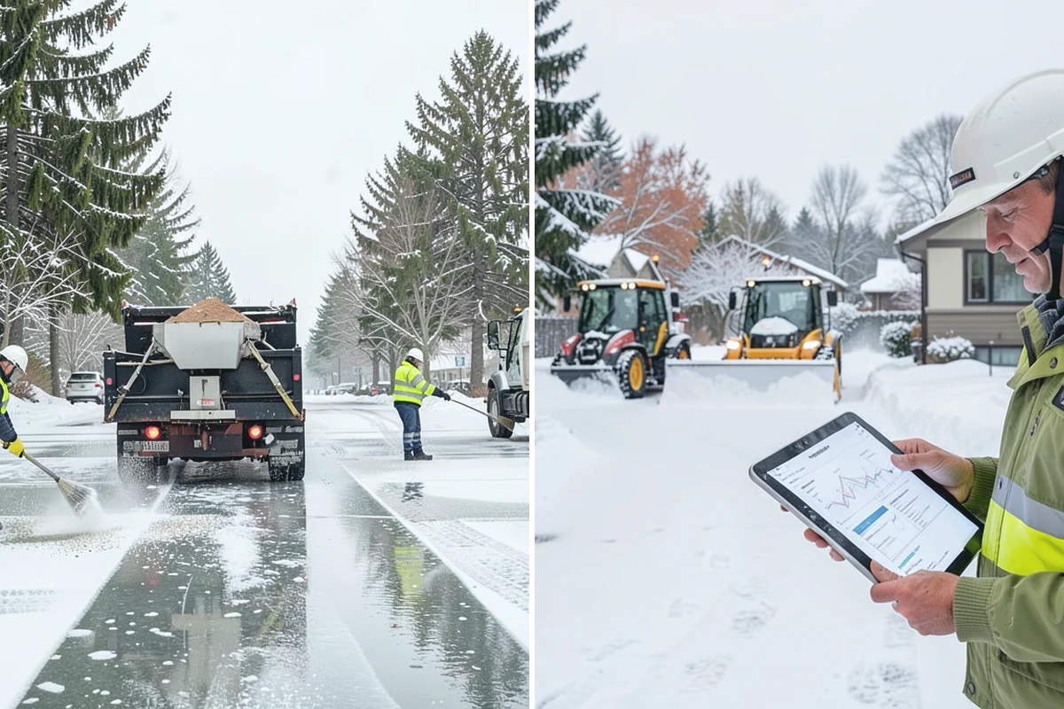 Concrete Driveway Snow Removal in Auburn, King County, WA - We clear snow before meltwater soaks the slab