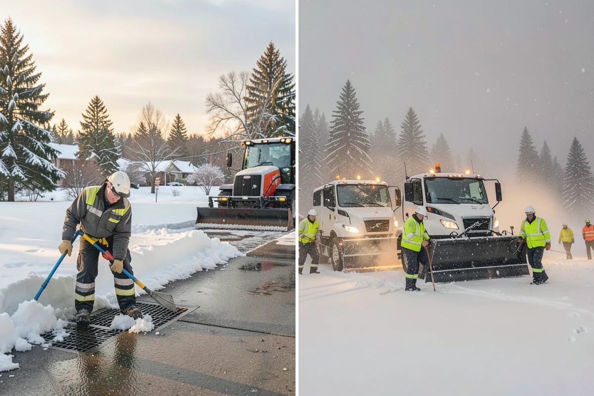 Concrete Driveway Snow Removal in Beaux Arts Village, King County, WA - We clear snow before meltwater soaks the slab