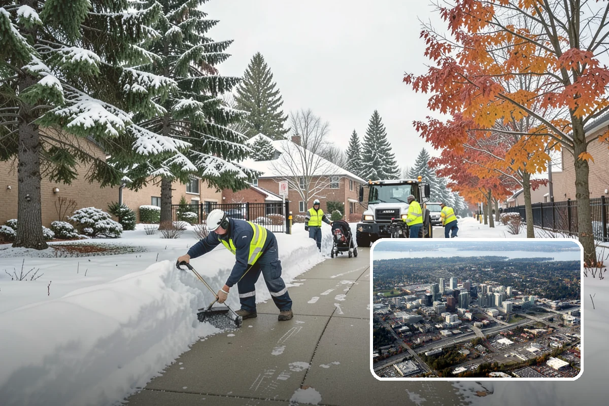 Concrete Driveway Snow Removal in Bellevue, King County, WA - Prompt clearing to limit water intrusion