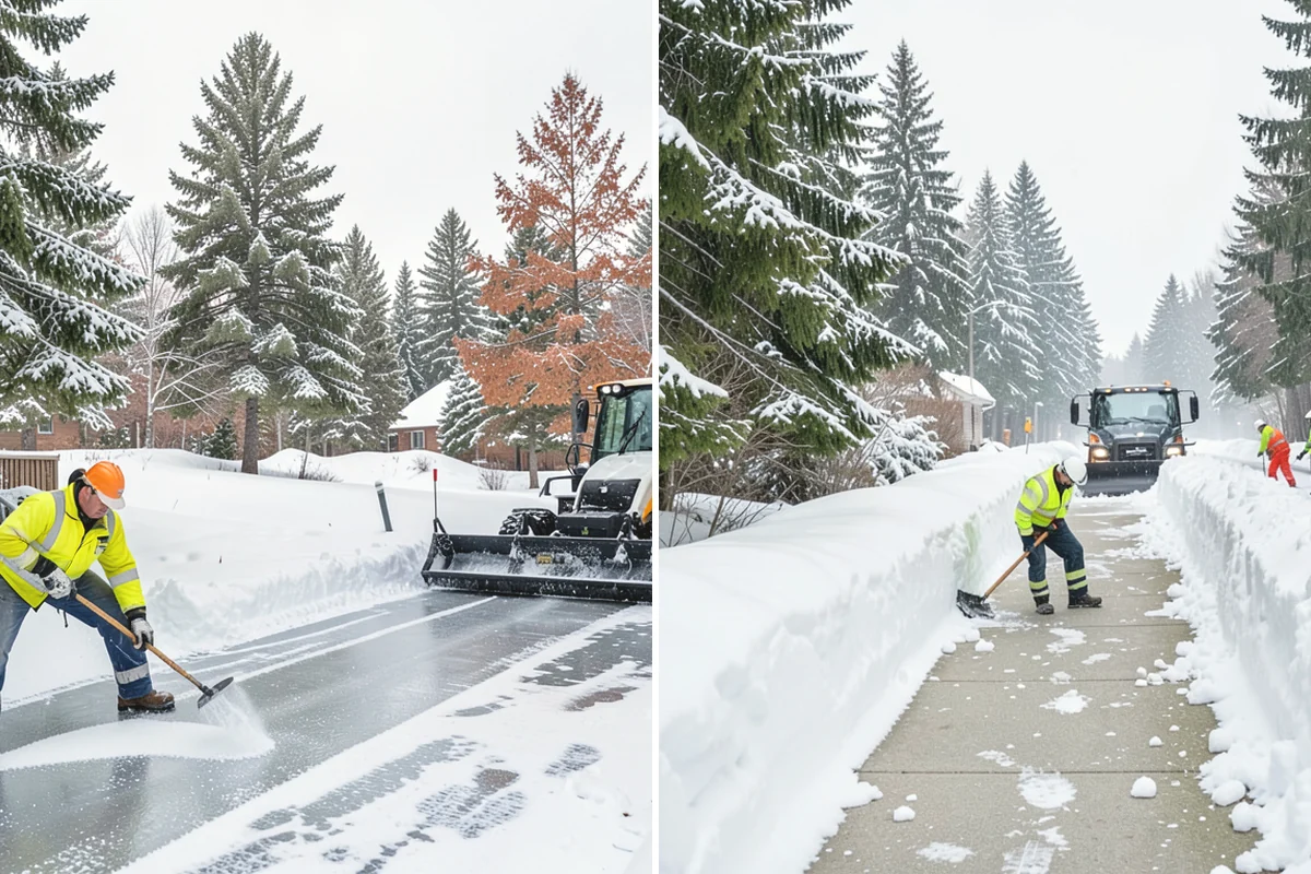Concrete Driveway Snow Removal in Black Diamond, King County, WA - We clear snow before meltwater soaks the slab