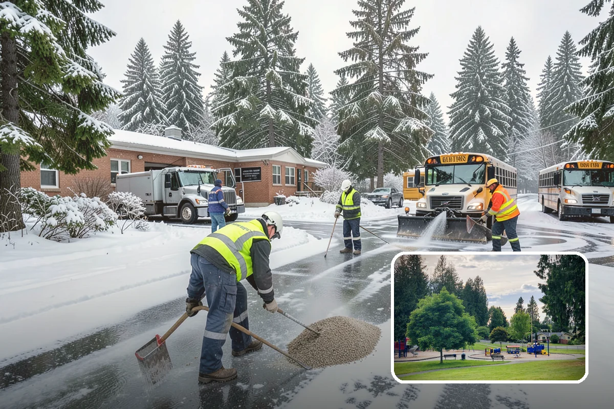 Concrete Driveway Snow Removal in Bonney Lake, Pierce County, WA - Prompt clearing to limit water intrusion